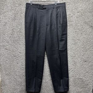 Ermenegildo Zegna Superfine Australian Wool Black Dress Pants 36x31 Made Italy